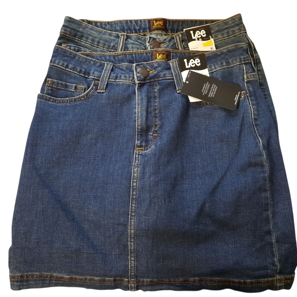 NWT Lee Classic Blue Denim Skort And Lee Bermuda Shorts Size 8